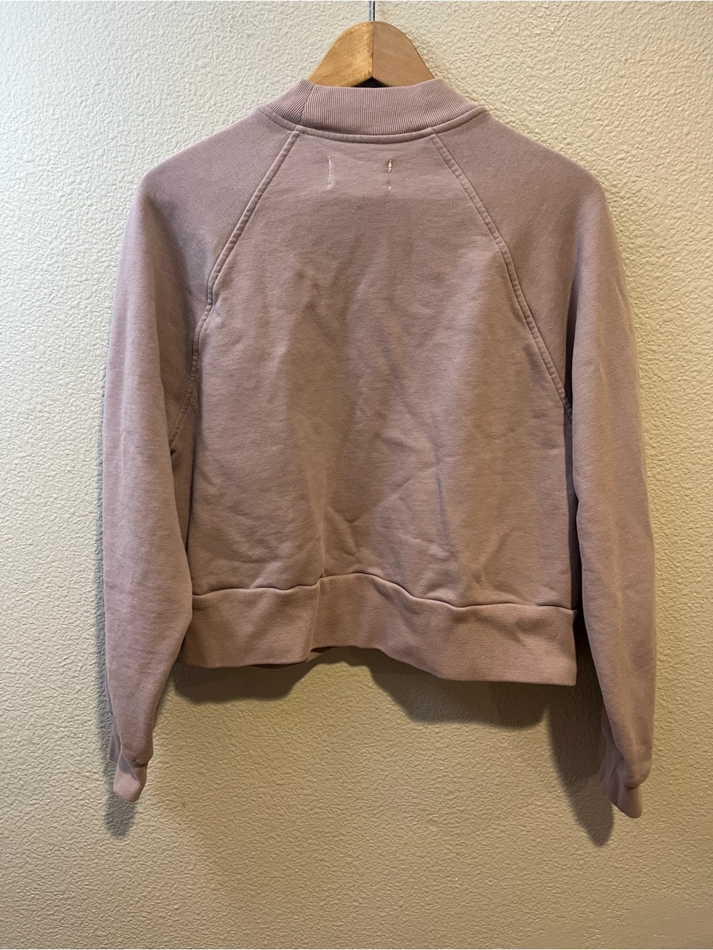Everlane 100% Organic Cotton Cropped Crewneck Sweater Mauve Purple Size Medium - Picture 6 of 9